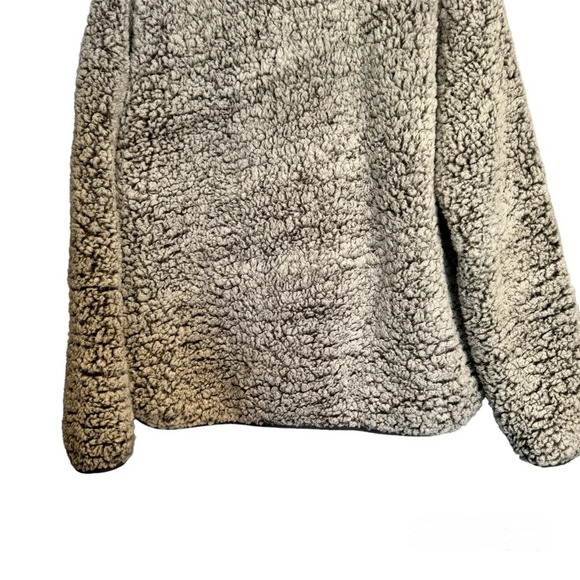 Thread & Supply Women  Teddy Fleece Sherpa Coat Long Sleeve Charcoal Sz L EUC - Picture 8 of 14